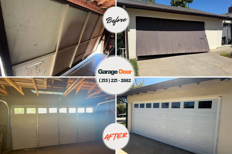 Before and after: garage door repair McConnellstown, PA